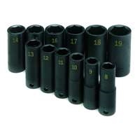 SK Hand Tool 4082 - 3/8" Dr 12pc 6PT Metric Deep Impact Socket Set